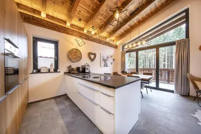 Küche/Küchenzeile in der Unterkunft Nationalpark Chalet Keeseck