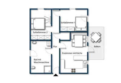 Grundriss der Unterkunft Mala Family