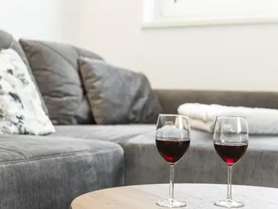 Ein Sitzbereich in der Unterkunft Alpine apartment with dream view & garden feeling
