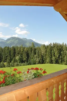 Ein allgemeiner Bergblick oder ein Berglick von des Ferienhauses aus