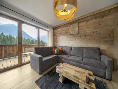 Ein Sitzbereich in der Unterkunft Chalet in Neukirchen for 8 people