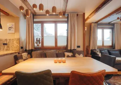 Ein Sitzbereich in der Unterkunft Appartement Aschbach