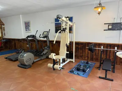 Das Fitnesscenter und/oder die Fitnesseinrichtungen in der Unterkunft Alpenlodge, Ferienwohnung 8