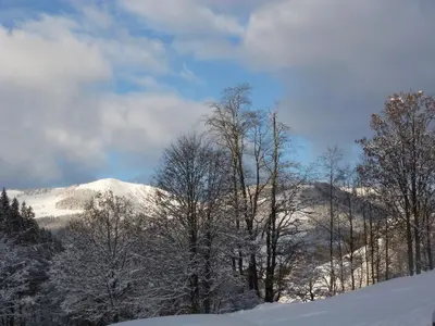 Ein allgemeiner Bergblick oder ein Berglick von der Ferienwohnung aus