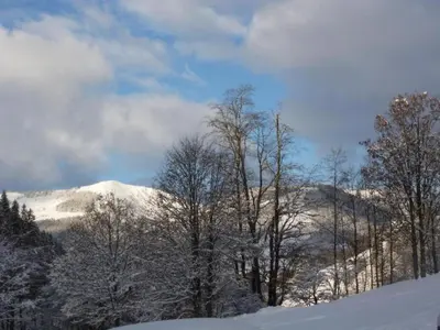 Ein allgemeiner Bergblick oder ein Berglick von der Ferienwohnung aus